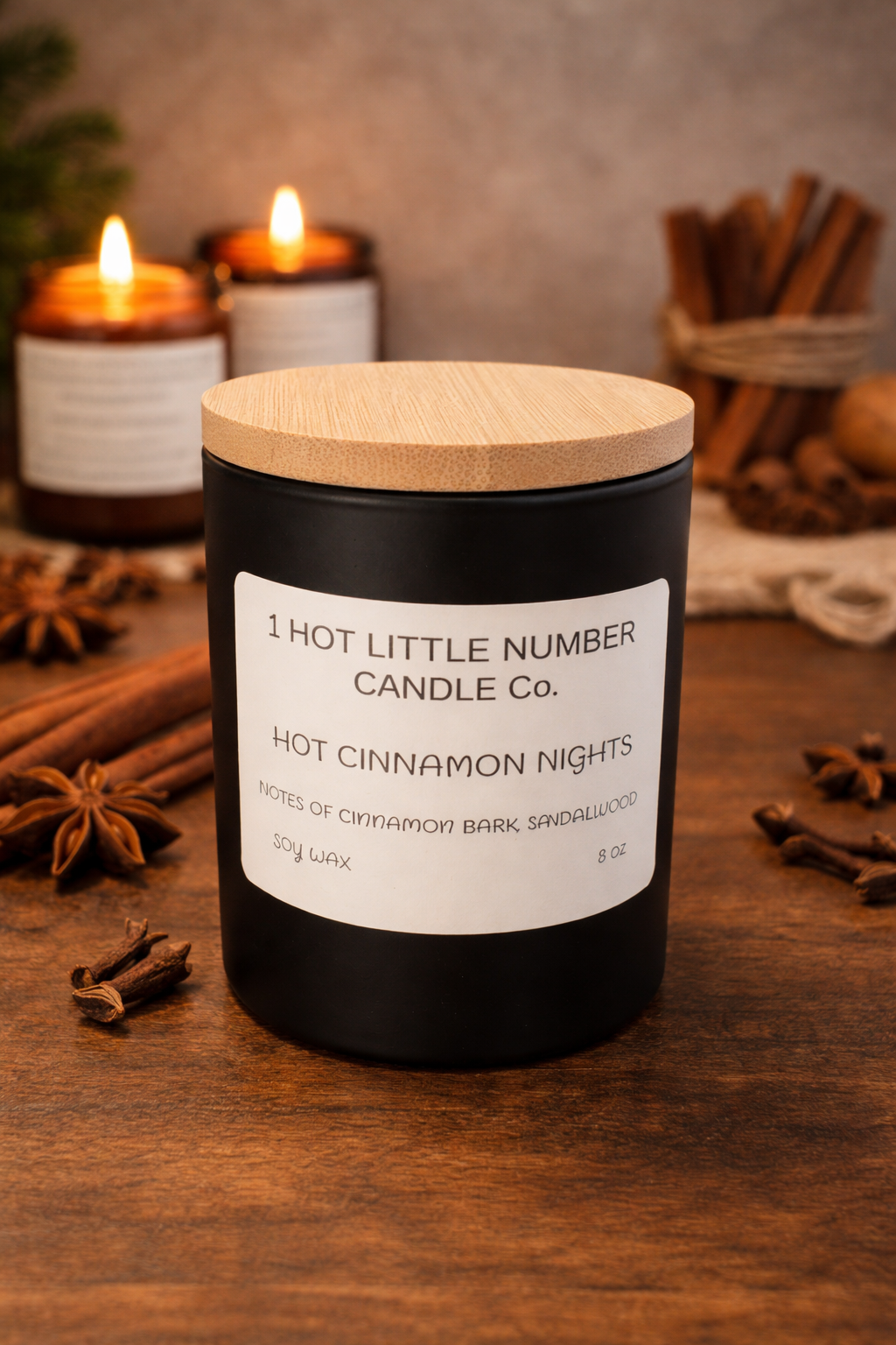 HOT CINNAMON NIGHTS SOY CANDLE  12 oz