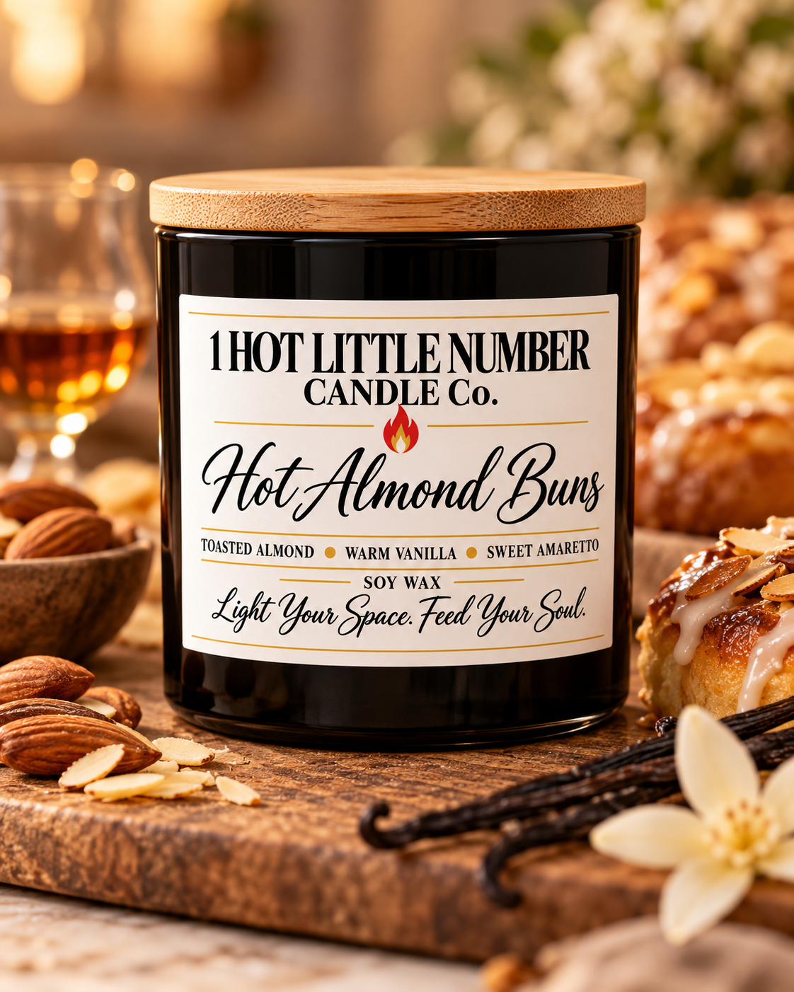 HOT ALMOND BUNS SOY CANDLE  14 OZ