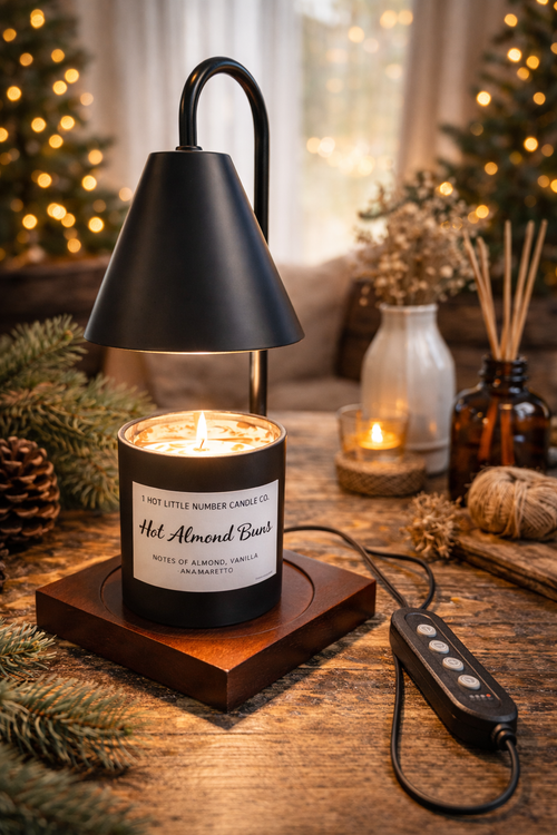 Our candle warmer lamps are a beautiful, flameless alternative to traditional candles, designed to safely release fragrance without an open flame. Using gentle heat and adjustable light settings, they warm candles and wax melts evenly while filling your space with long-lasting scent. Each warmer features a built-in timer and light control, allowing you to customize both brightness and warmth for the perfect ambiance—worry-free and effortless.

Pictured with our candle, Cast-Iron pan, and wax melts