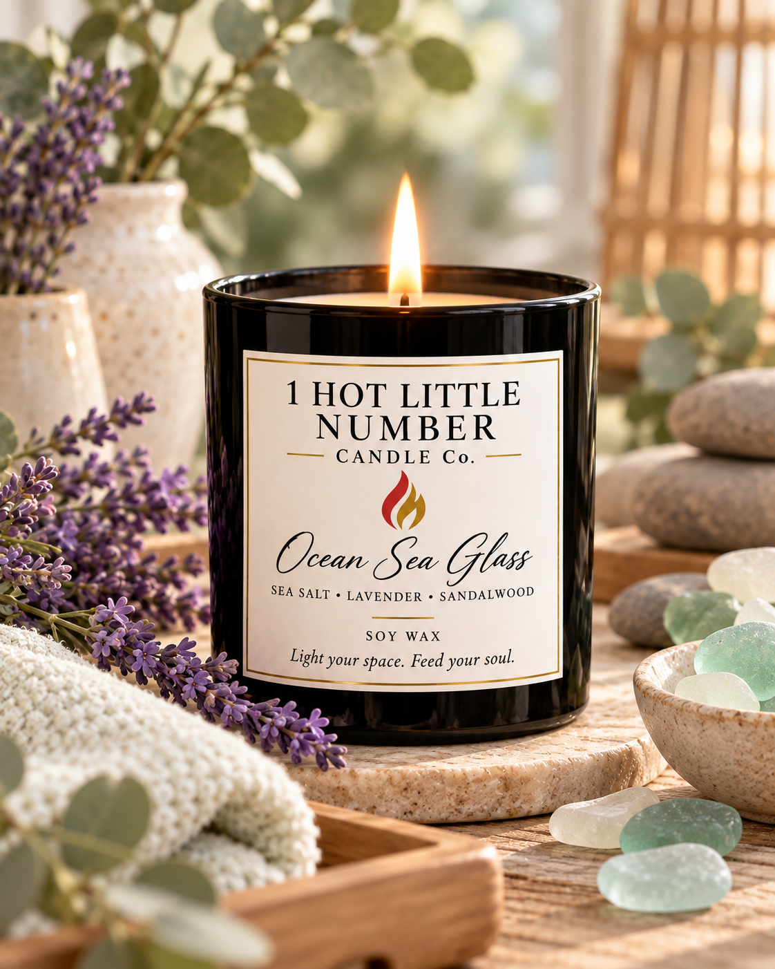 OCEAN SEA GLASS SOY CANDLE  14 OZ